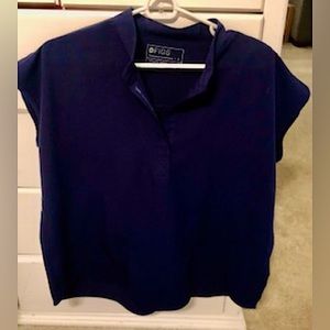 FIGS Navy Blue Rafaela Oversized Scrub Top - Size Medium